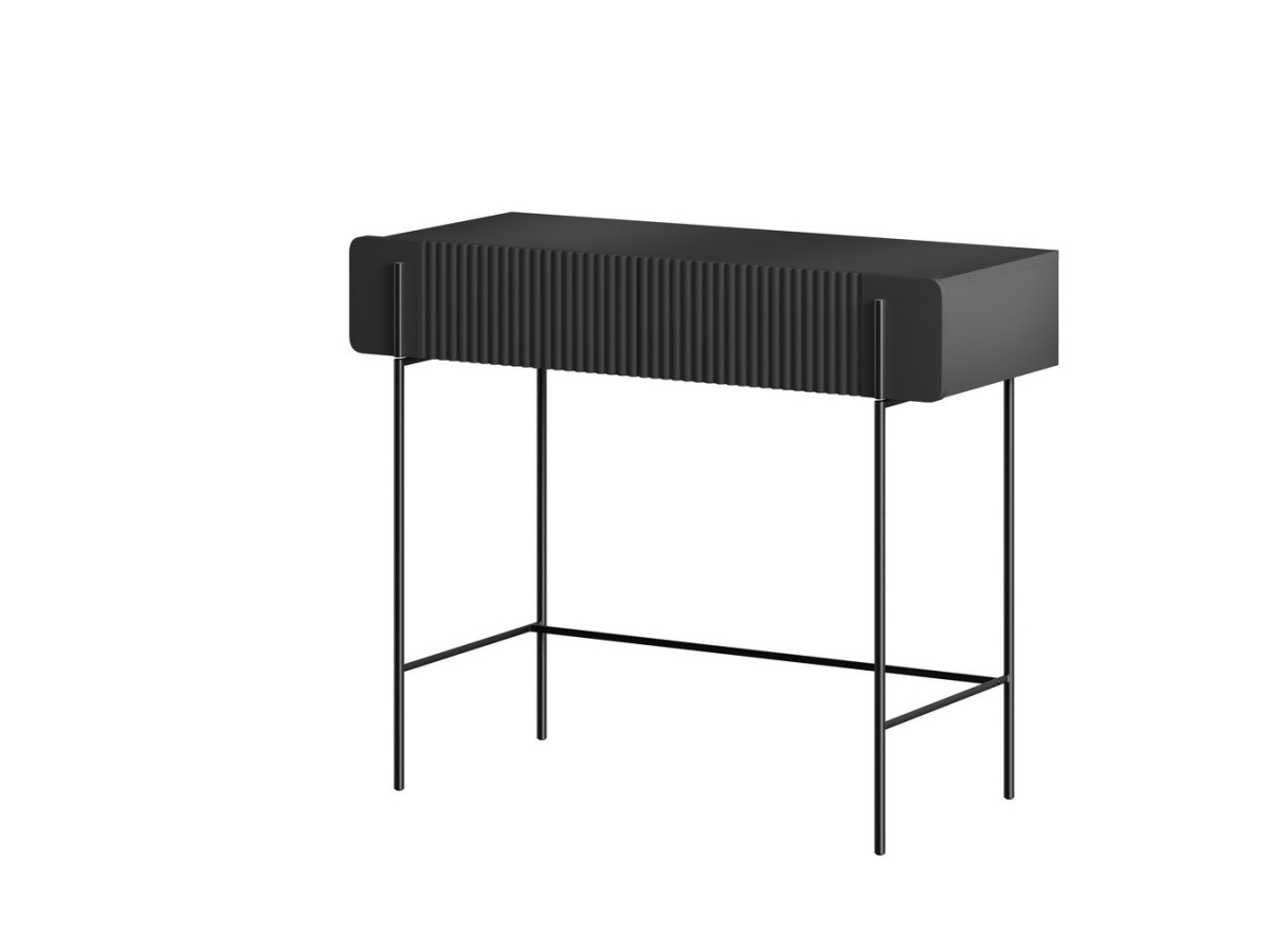 MATHILDE consoletafel met 2 laden, 100 cm, zwarte poten