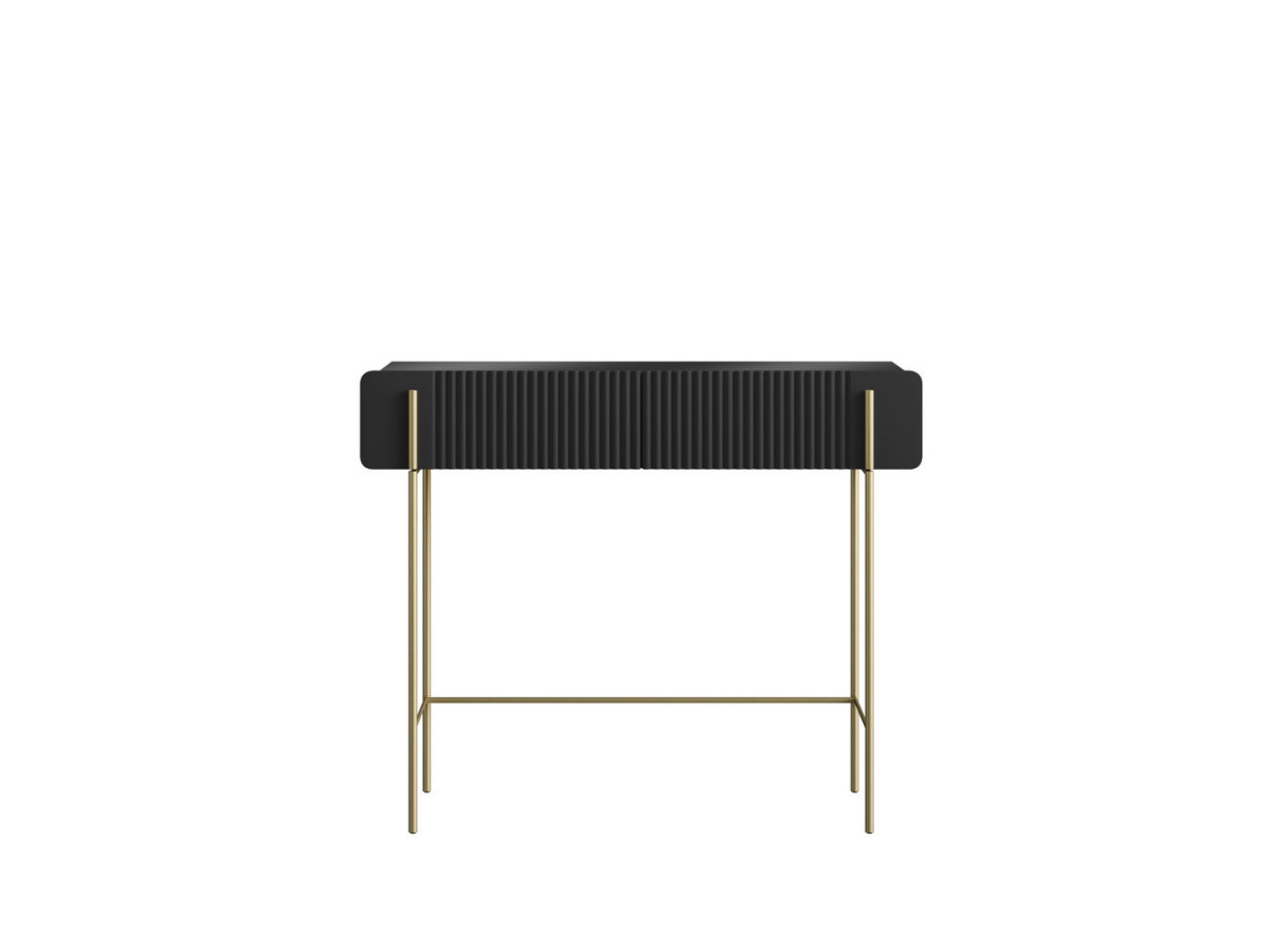 MATHILDE consoletafel met 2 laden, 100 cm, gouden poten
