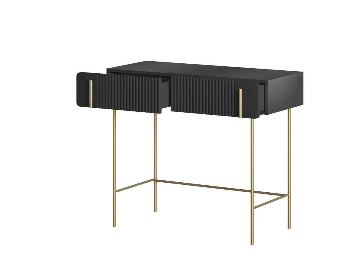 MATHILDE consoletafel met 2 laden, 100 cm, gouden poten