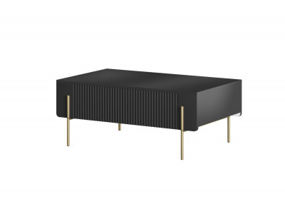 Table basse 2 tiroirs 100 cm MATHILDE pieds or