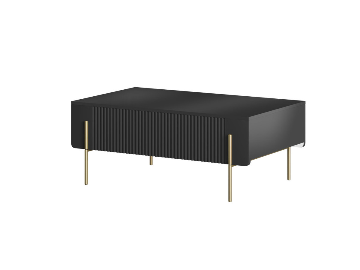 MATHILDE salontafel met 2 lades, 100 cm, gouden poten
