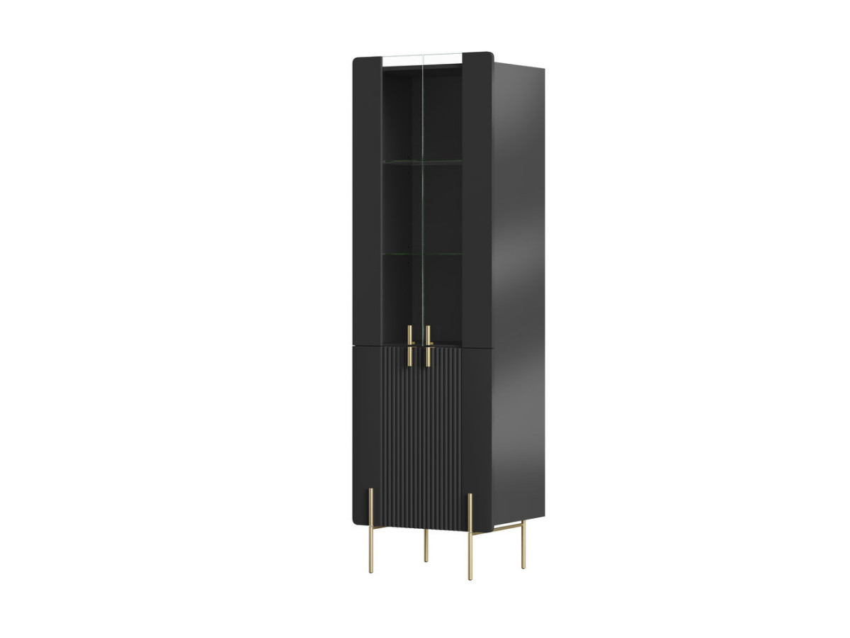 MATHILDE 2-deurs vitrinekast, H.190 cm, gouden poten