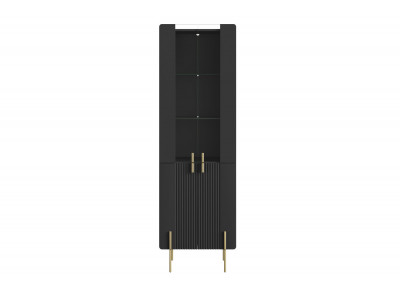 Meuble vitrine 2 portes H.190 cm MATHILDE pieds or