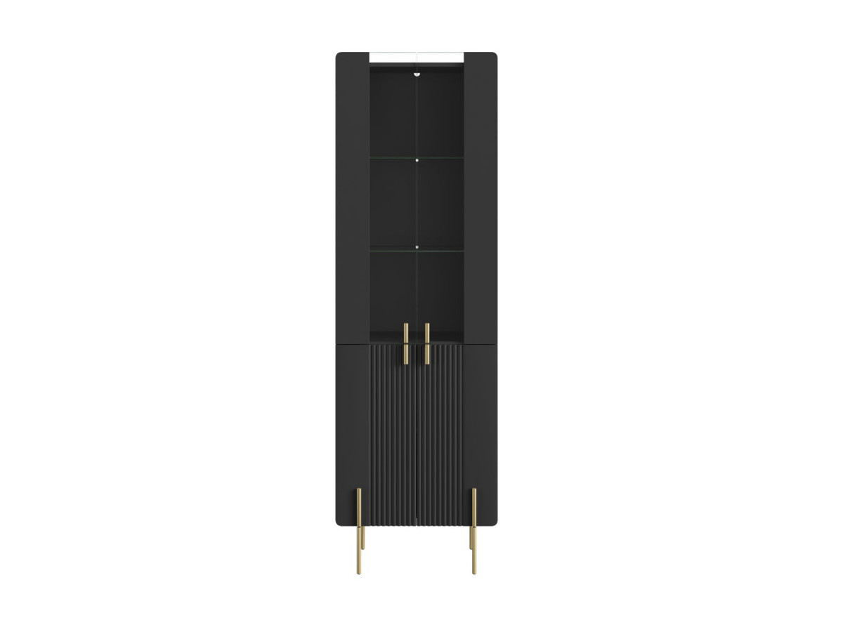 MATHILDE 2-deurs vitrinekast, H.190 cm, gouden poten