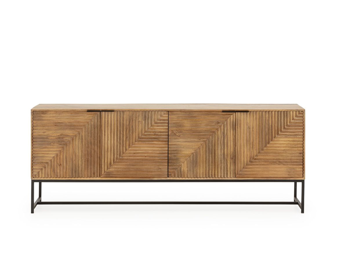 Buffet 4 portes 210 cm NAOMIE bois massif d'acacia