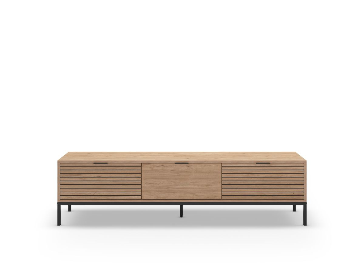 AGATHE 180 cm eikenhouten tv-meubel met 3 laden