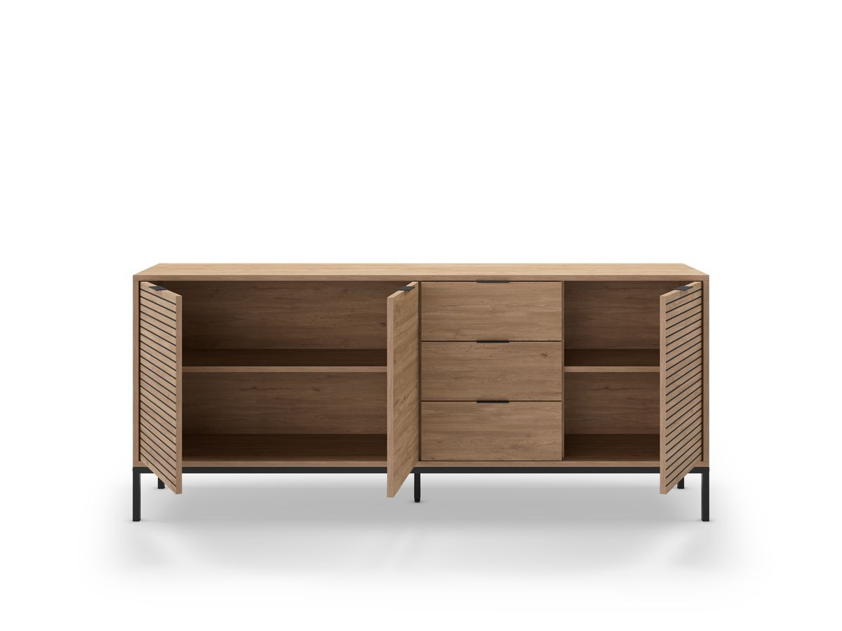 AGATHE eikenhouten dressoir met 3 deuren en 3 laden, 180 cm