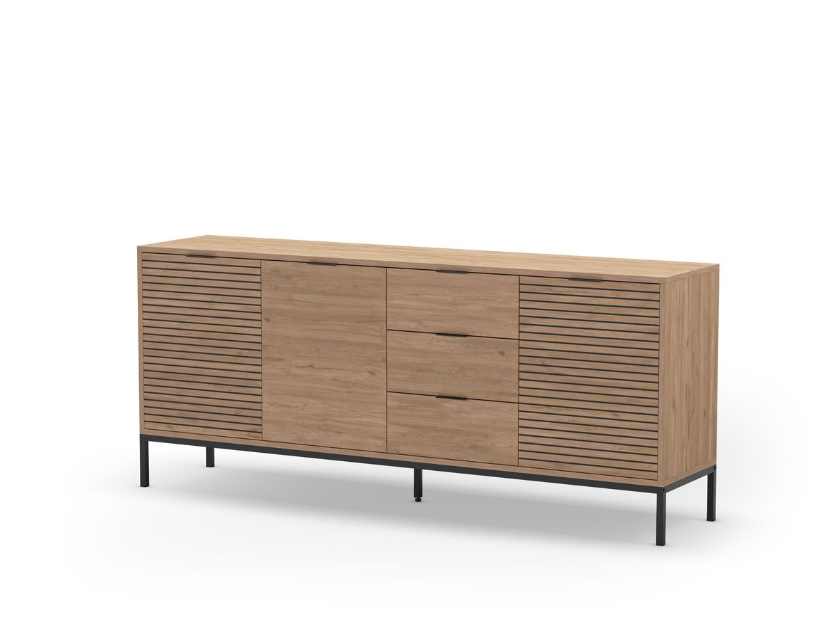 AGATHE eikenhouten dressoir met 3 deuren en 3 laden, 180 cm
