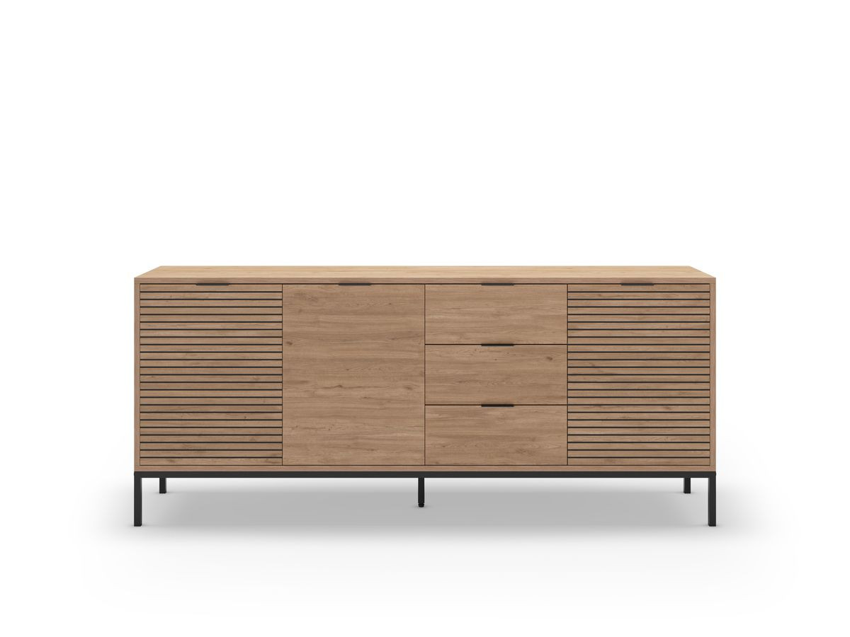 AGATHE eikenhouten dressoir met 3 deuren en 3 laden, 180 cm