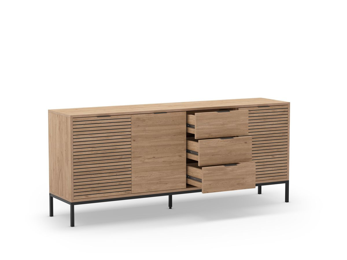 AGATHE eikenhouten dressoir met 3 deuren en 3 laden, 180 cm
