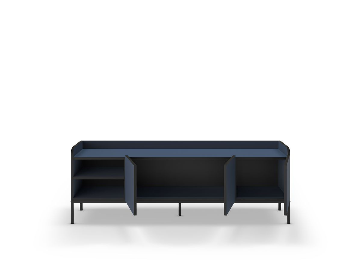 AURIANE 2-deurs, 2-kabinet tv-meubel, 160 cm, zwarte metalen poten