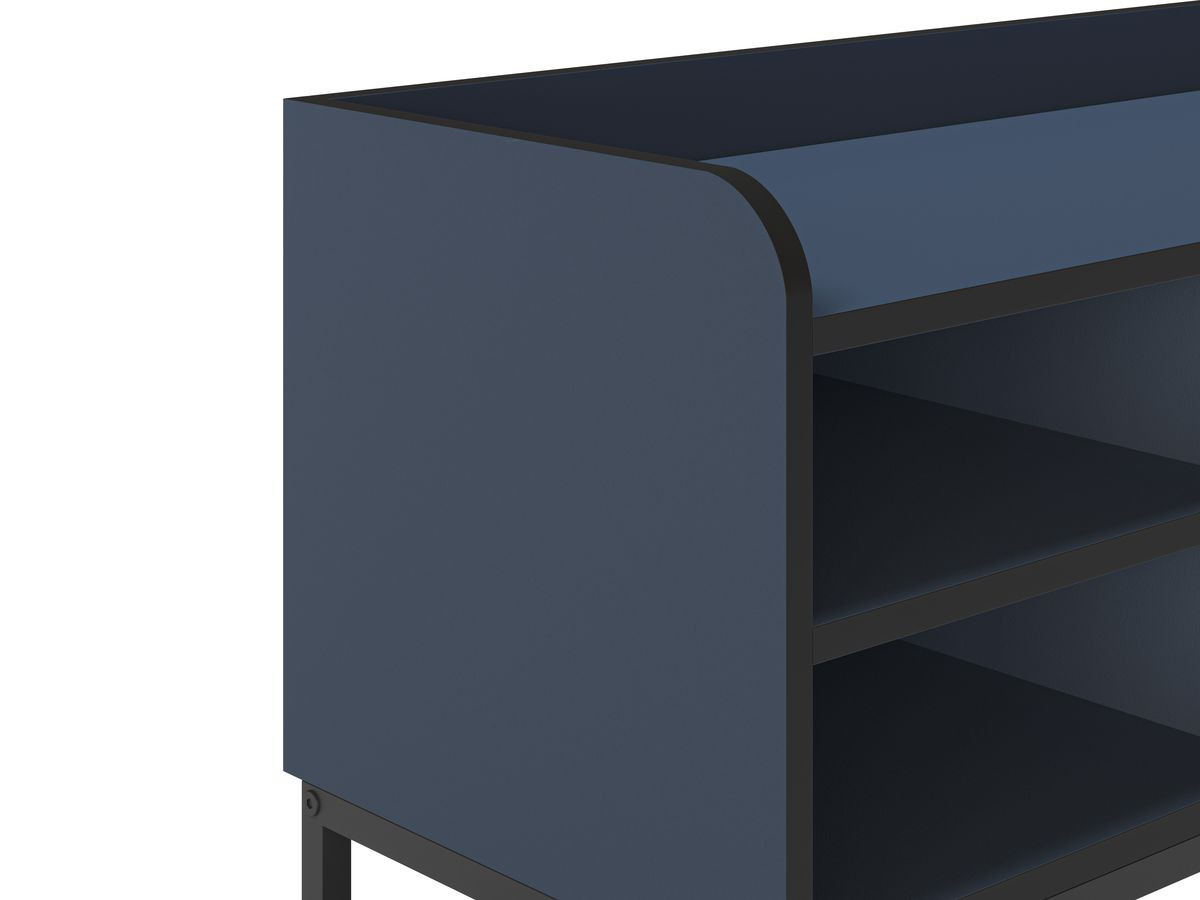 AURIANE 2-deurs, 2-kabinet tv-meubel, 160 cm, zwarte metalen poten
