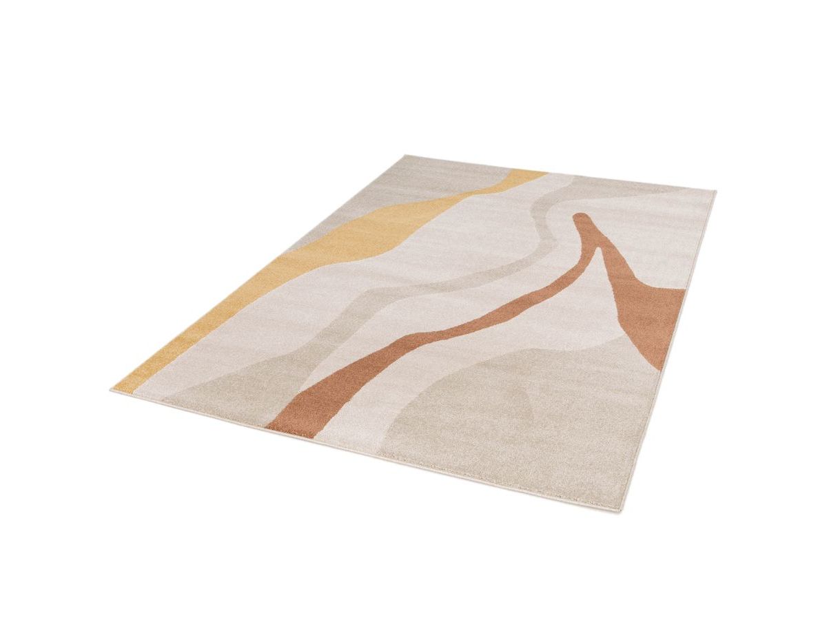 ulys laagpolig vloerkleed met abstract patroon gekleurd beige