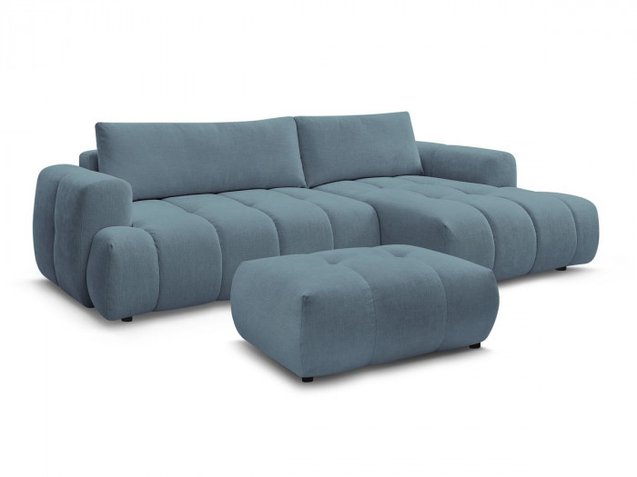 Canapé d'angle convertible FUJII tissu lisse