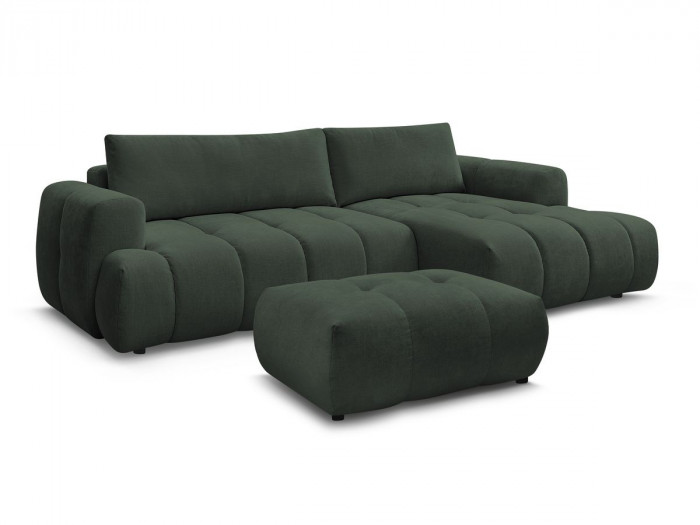 Canapé d'angle convertible FUJII tissu lisse