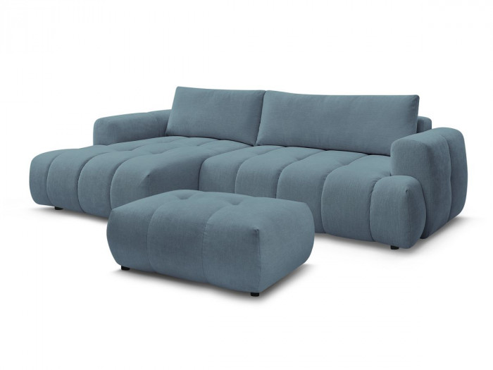 Canapé d'angle convertible FUJII tissu lisse