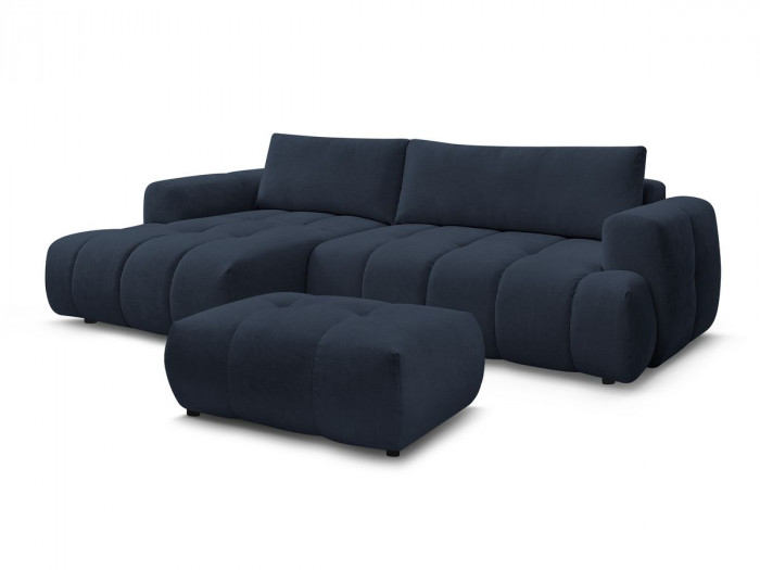 Canapé d'angle convertible FUJII tissu lisse