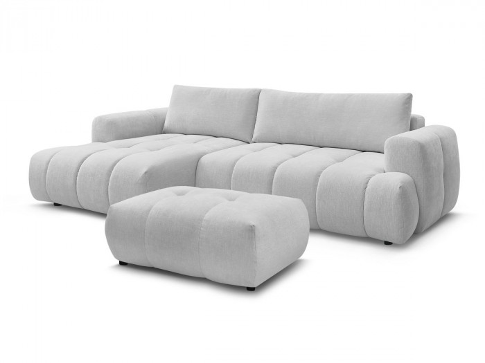 Canapé d'angle convertible FUJII tissu lisse