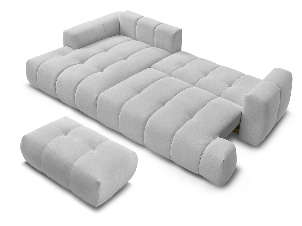 Canapé d'angle fixe EVEREST tissu chiné - Orange - Angle droit - 10 coussins