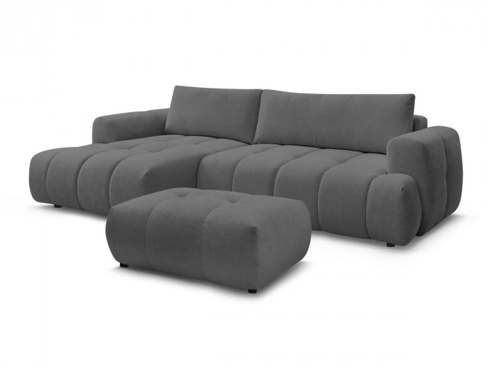 Canapé d'angle convertible FUJII tissu lisse
