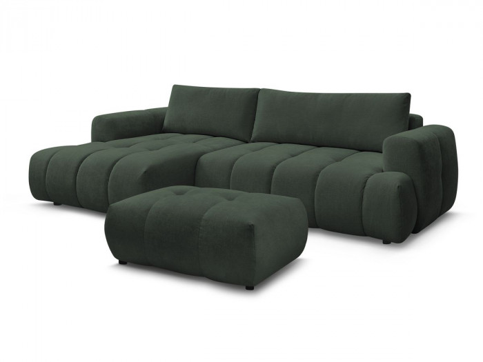 Canapé d'angle convertible FUJII tissu lisse