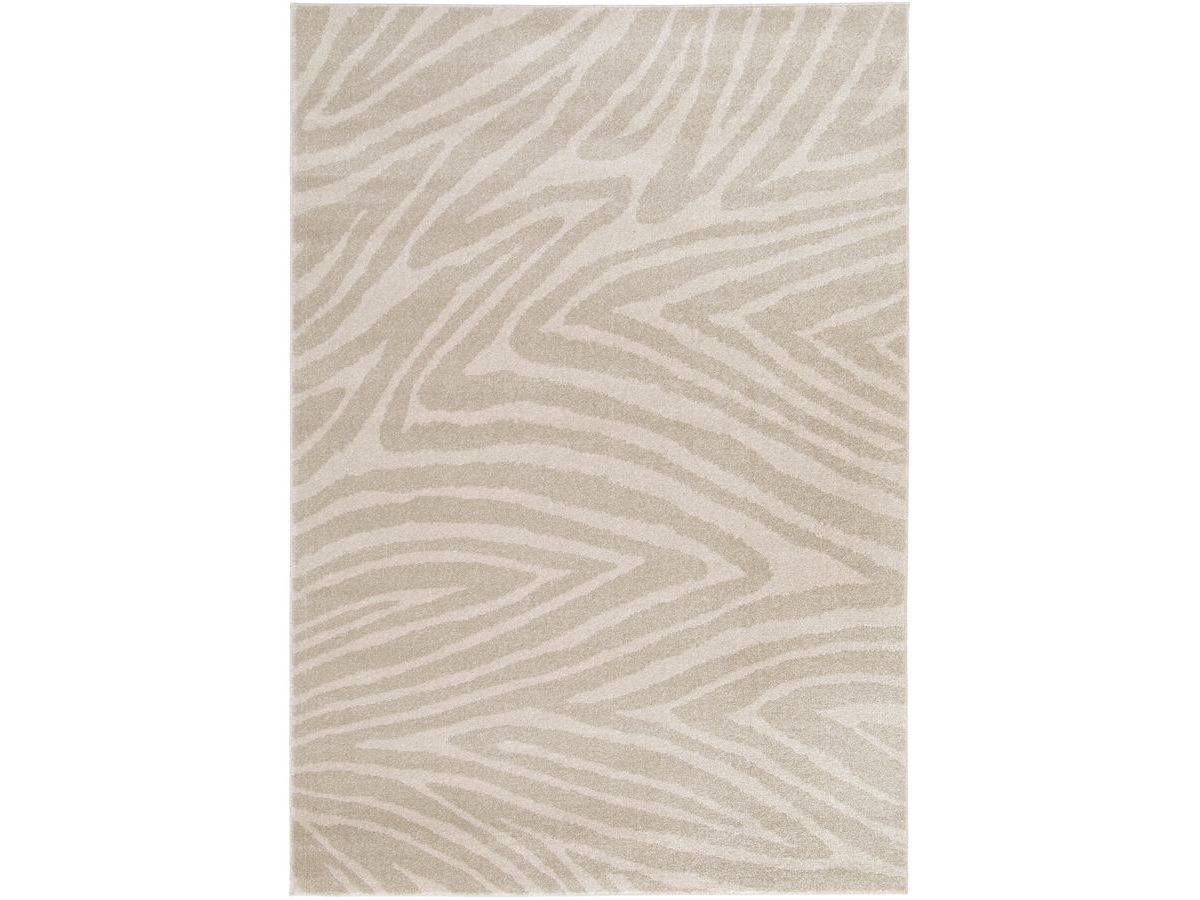 zayn laagpolig vloerkleed met abstract patroon gekleurd beige
