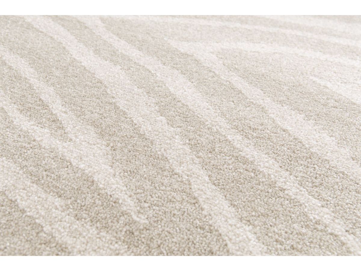 Tapis poils ras ZAYN motif abstrait beige — vue 6