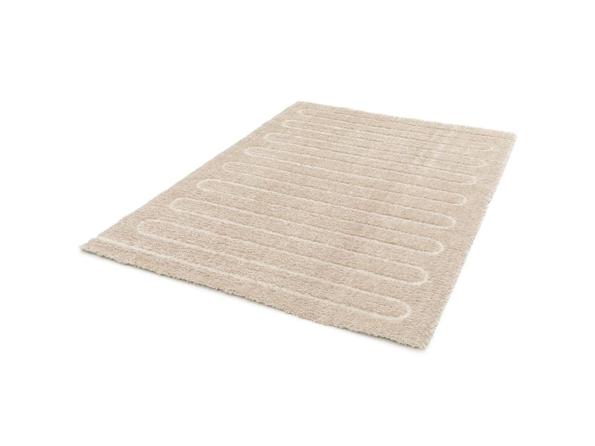 cyrello langpolig vloerkleed met grafisch patroon gekleurd beige