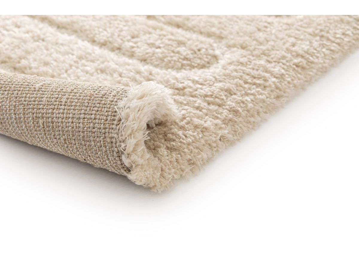 Tapis poils longs CYRELLO motif graphique beige — vue 6