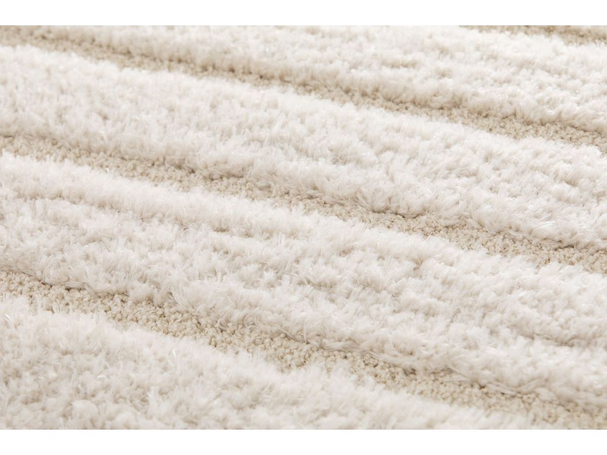 Tapis poils longs CYRELLO motif graphique ecru — vue 6