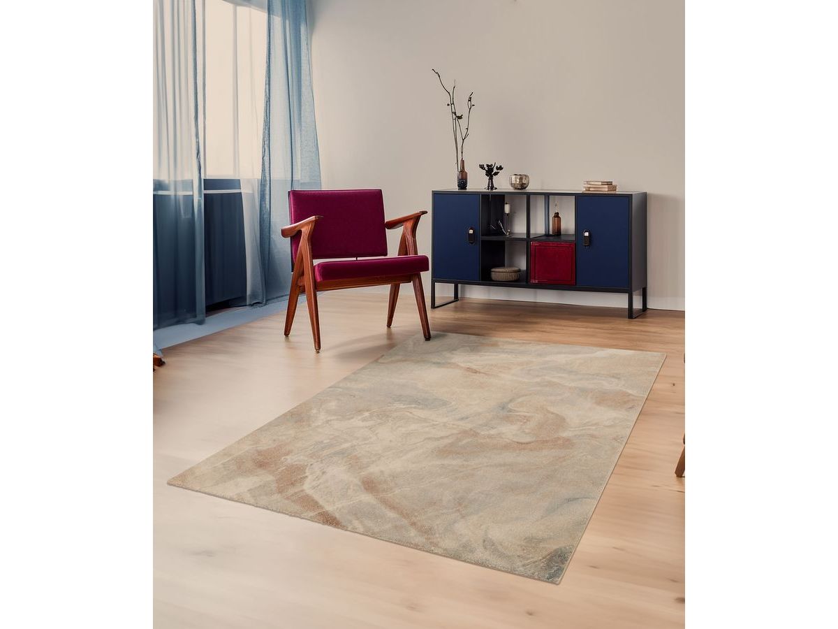 RIVIERE laagpolig vloerkleed met abstract patroon