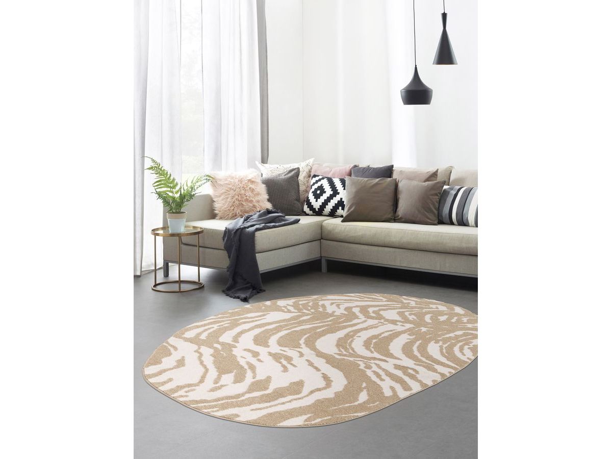 Tapis poils courts ORIAN motif abstrait marron — vue 4