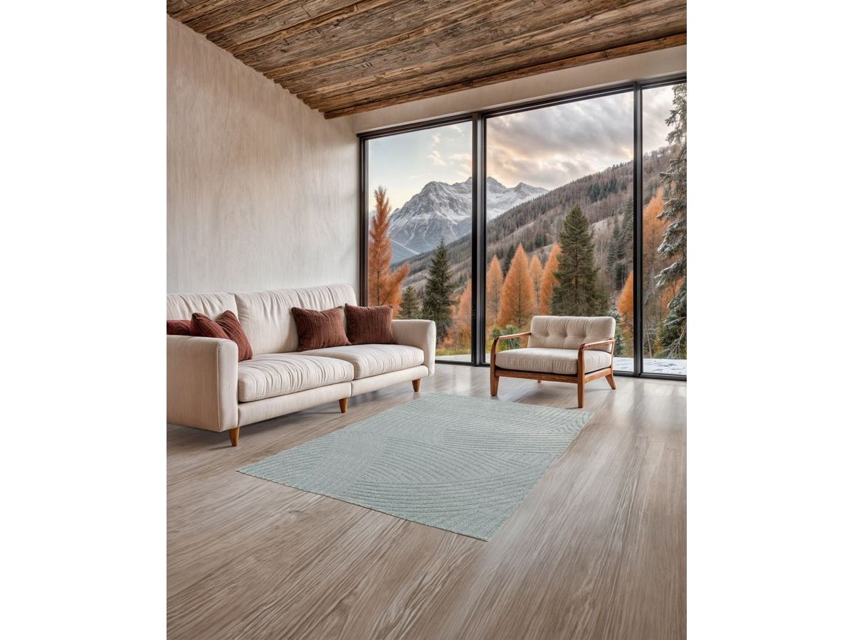 Tapis poils courts STAN motif abstrait bleu — vue 4