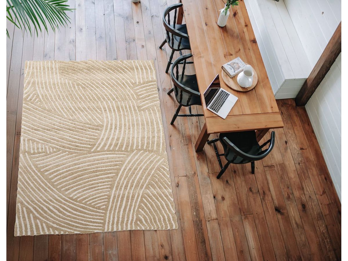 Tapis poils courts STAN motif abstrait marron — vue 4