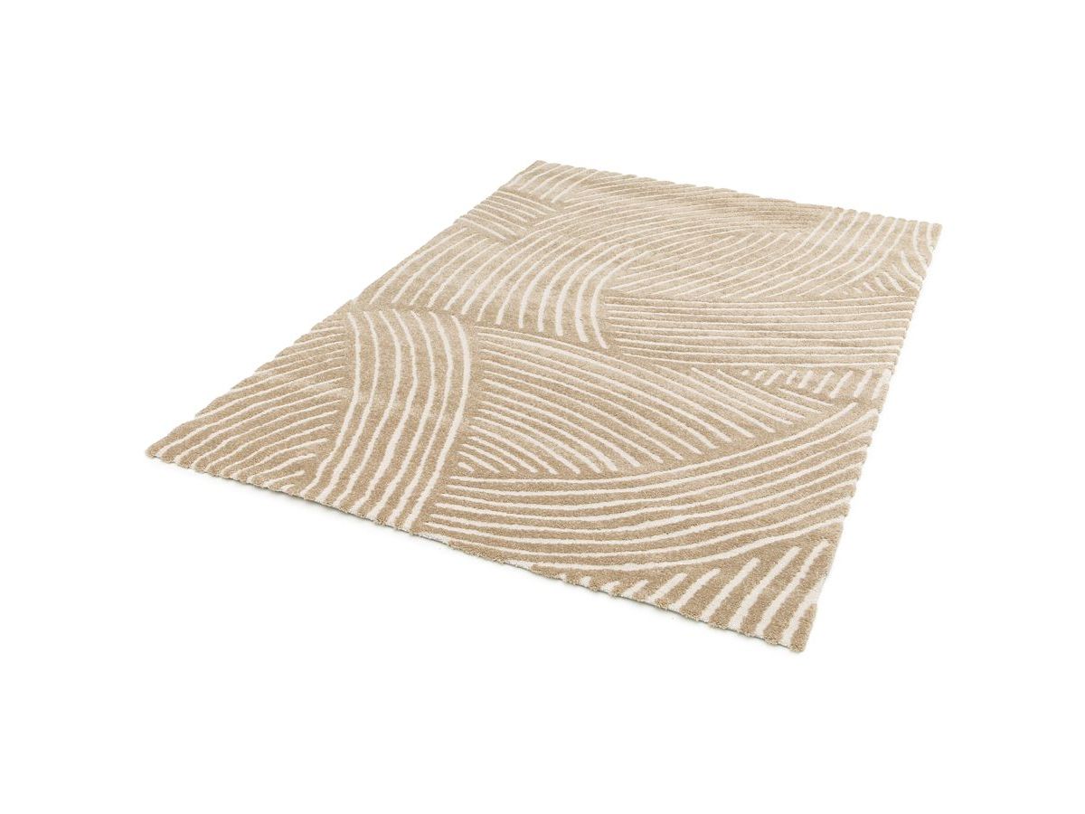 stan kortpolig vloerkleed met abstract patroon gekleurd bruin