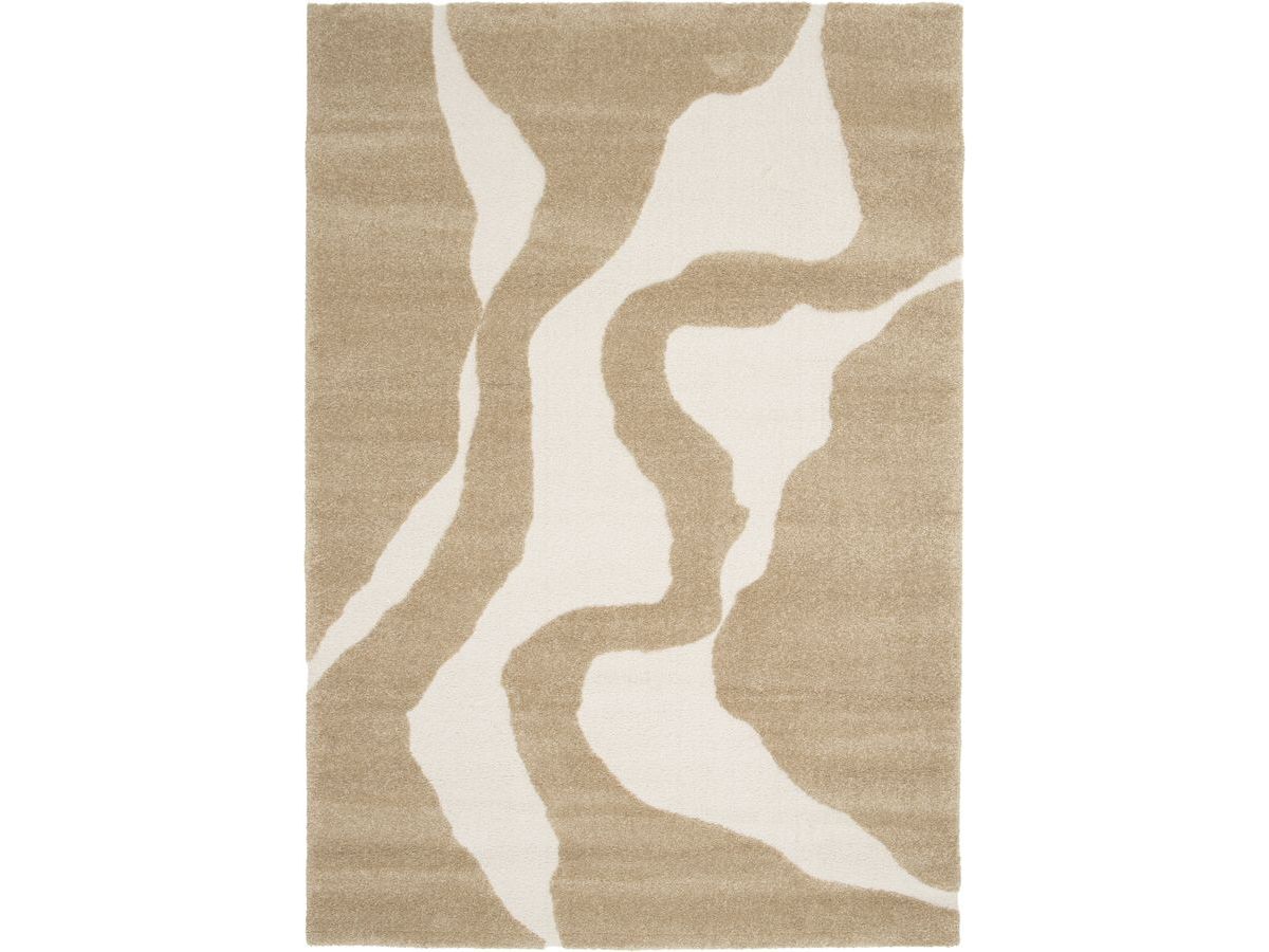 Tapis poils courts COLAS motif abstrait marron