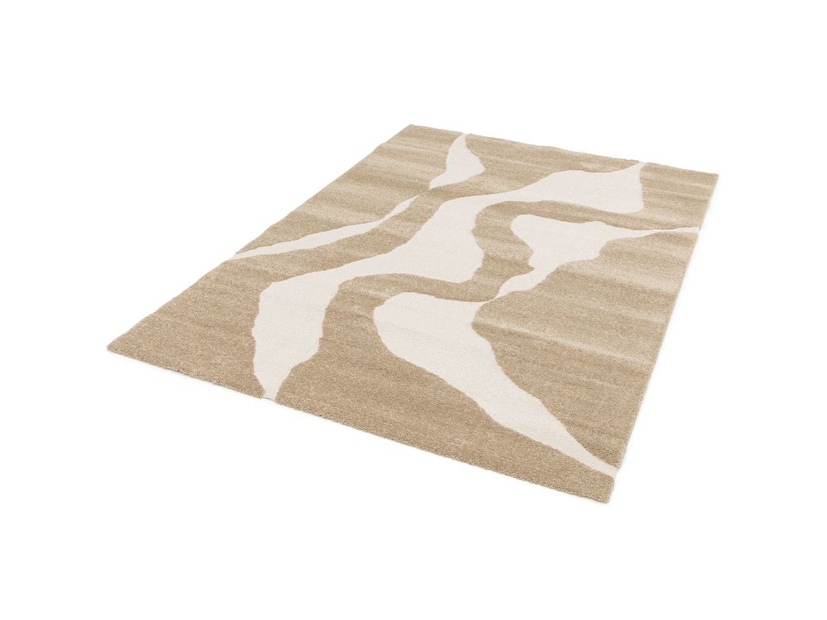 colas laagpolig vloerkleed met abstract patroon gekleurd bruin