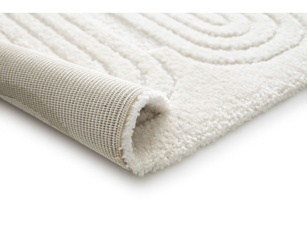 Tapis poils courts IAGO motif graphique beige — vue 6