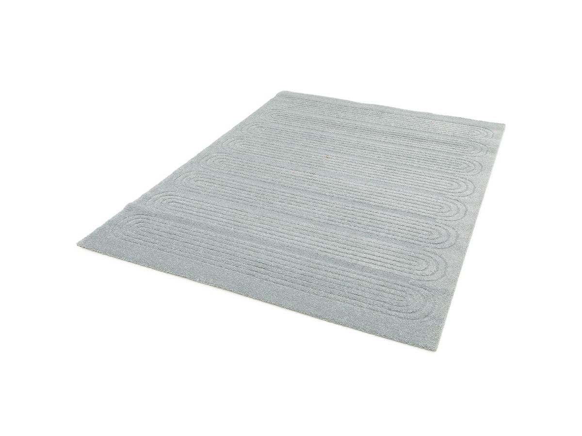 iago kortpolig vloerkleed met grafisch patroon gekleurd blauw