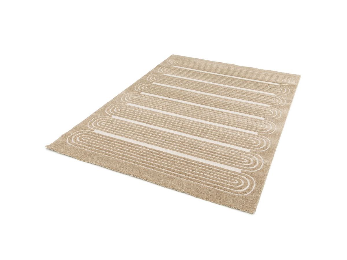 iago kortpolig vloerkleed met grafisch patroon gekleurd bruin