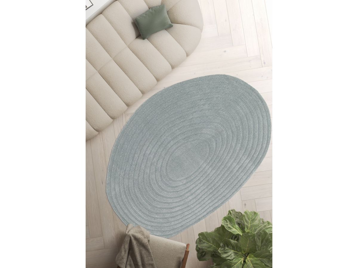 Tapis poils courts BRIAC motif géométrique bleu — vue 4