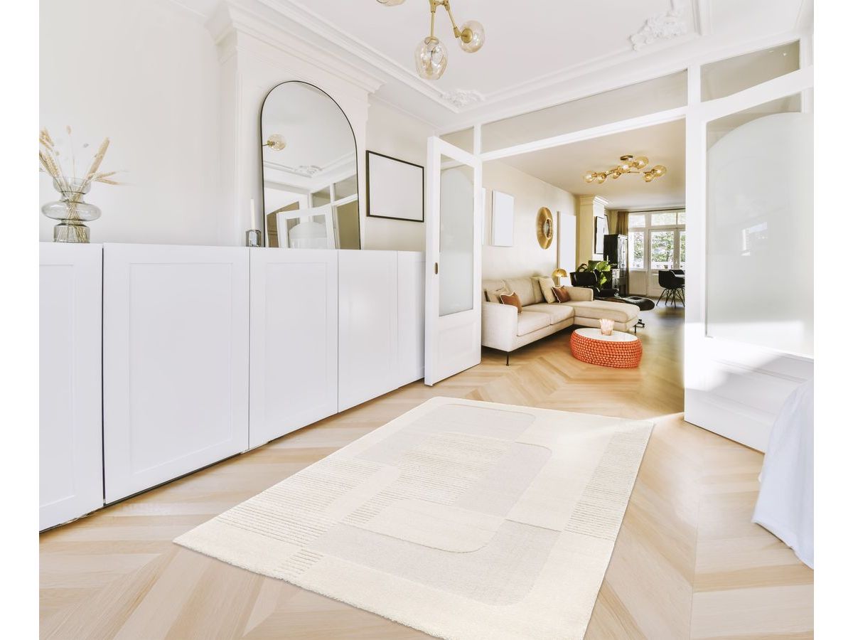 Tapis poils courts CLOTAIRE motif abstrait beige — vue 5