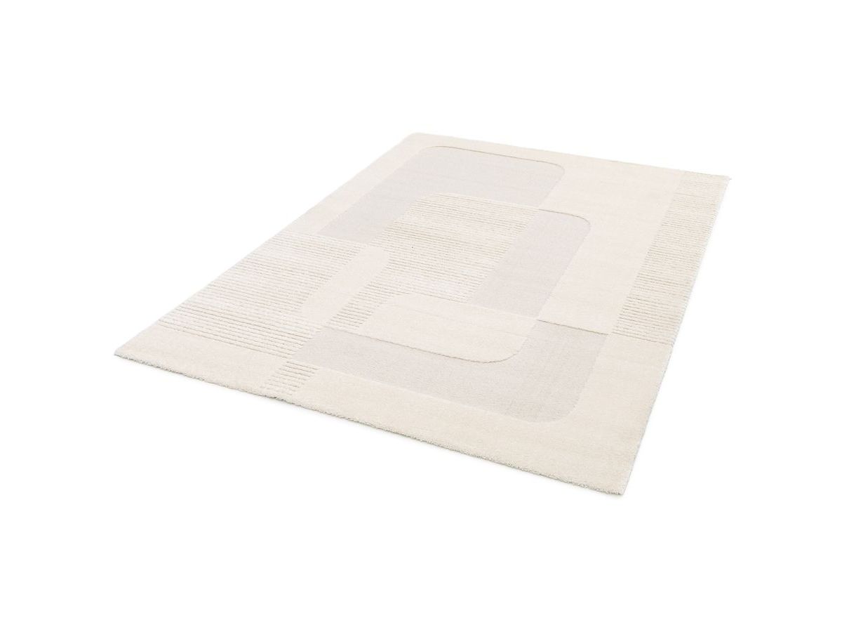 clotaire kortpolig vloerkleed met abstract patroon gekleurd beige
