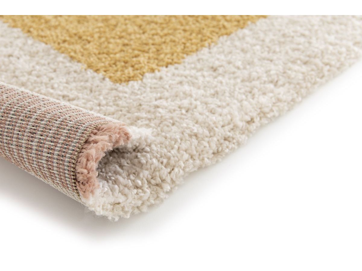 Tapis poils longs LOAN motif graphique jaune — vue 6