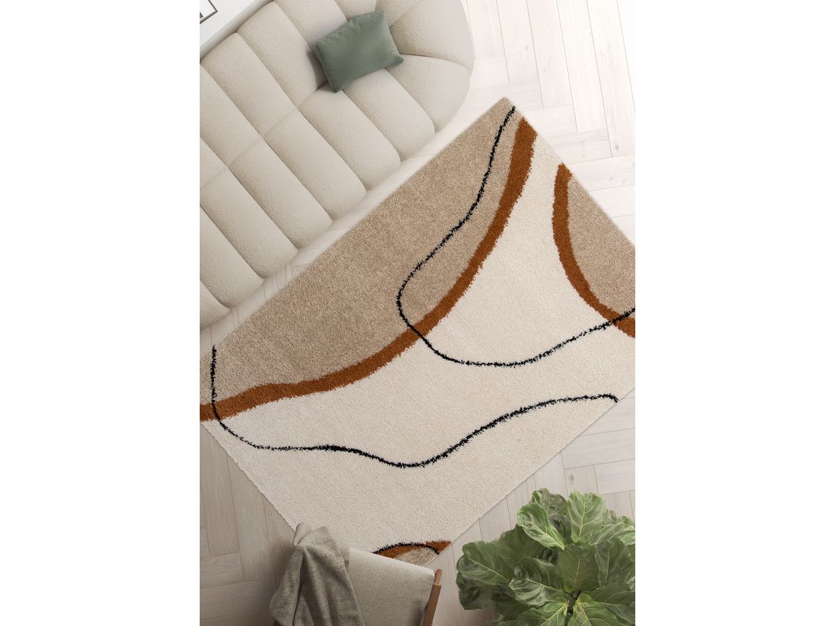 LALOU shaggy vloerkleed met abstract patroon