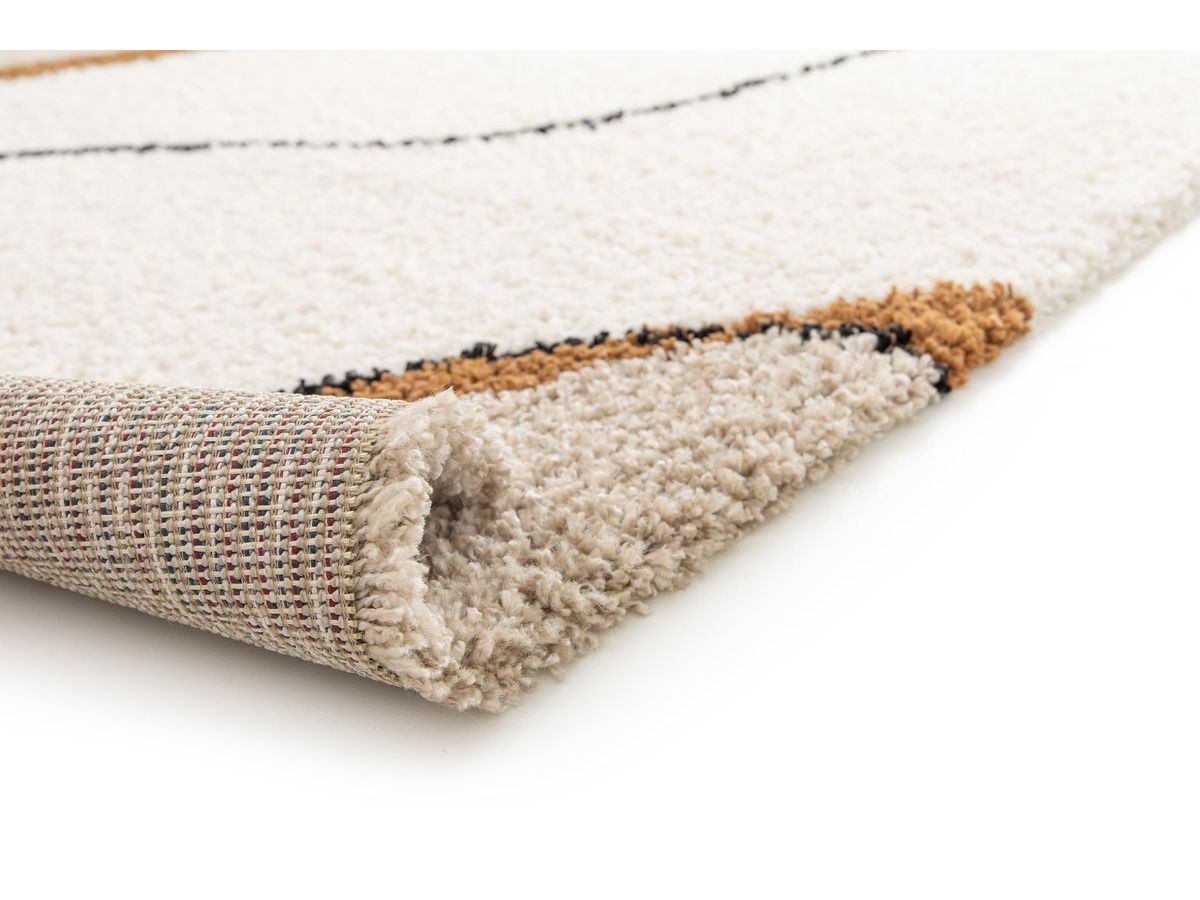 Tapis shaggy LALOU motif abstrait beige — vue 5