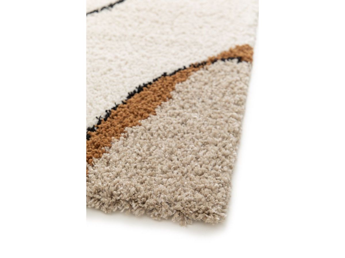 Tapis shaggy LALOU motif abstrait beige — vue 6