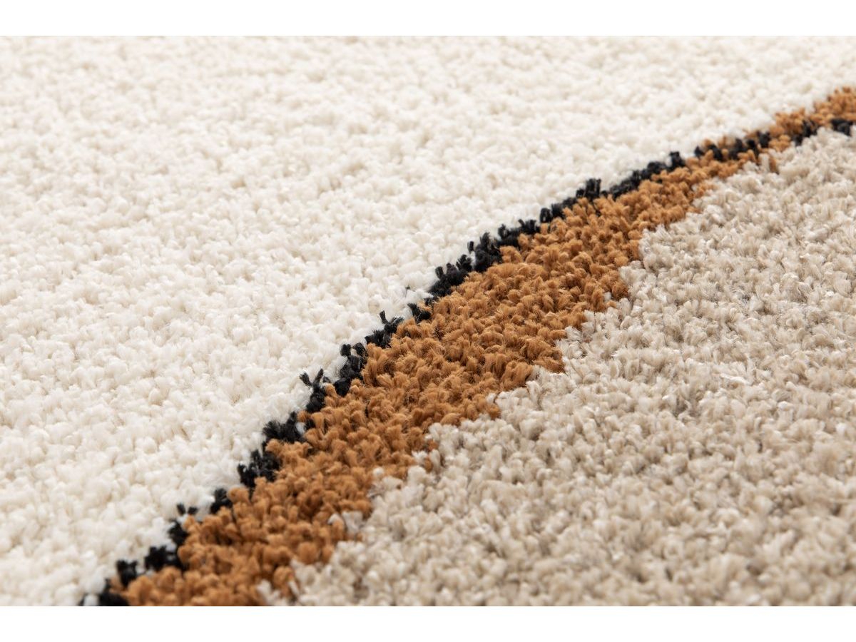 Tapis shaggy LALOU motif abstrait beige — vue 6