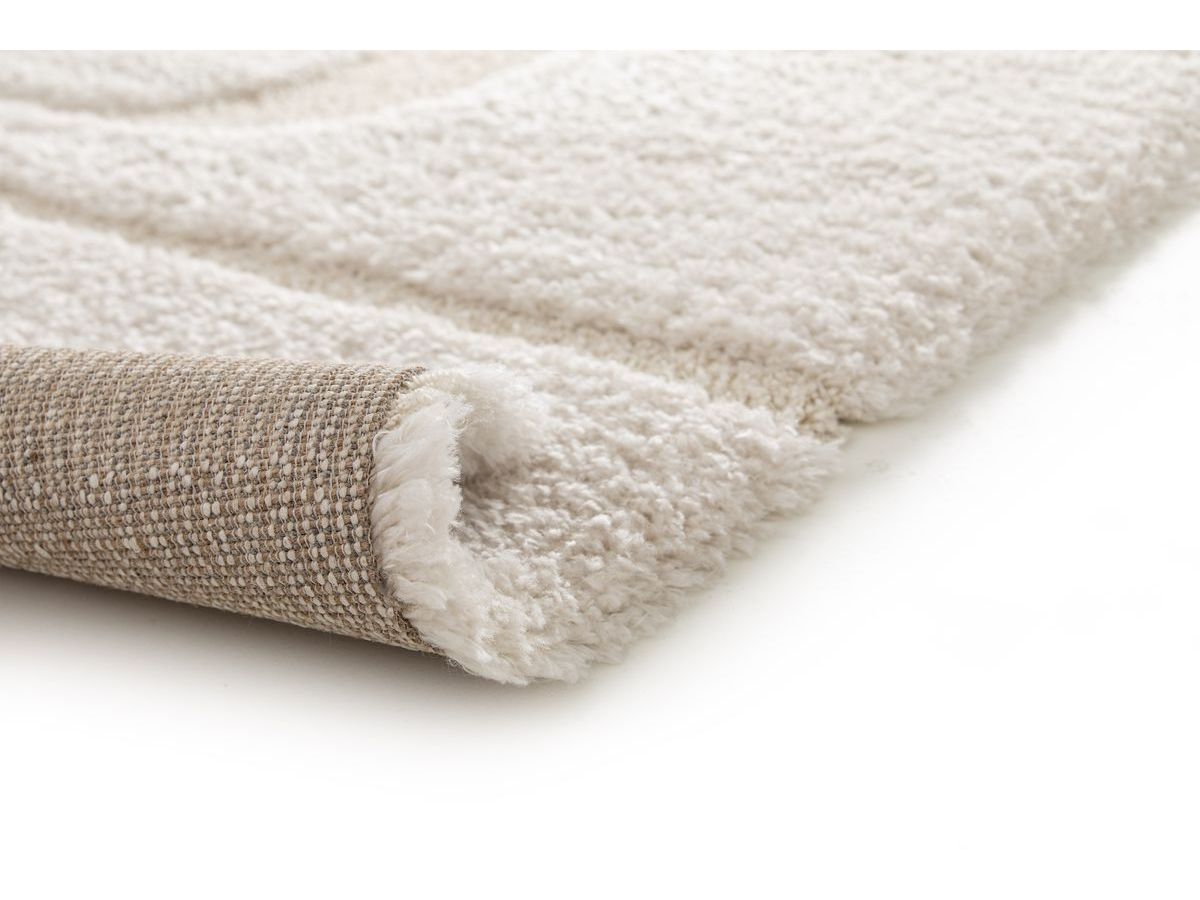 Tapis poils longs CALEB motif graphique ecru — vue 6