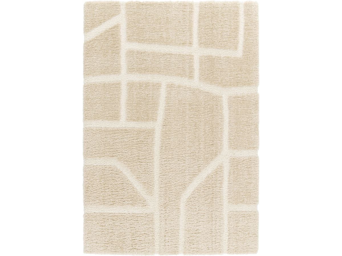 MARINA langpolig vloerkleed met grafisch patroon